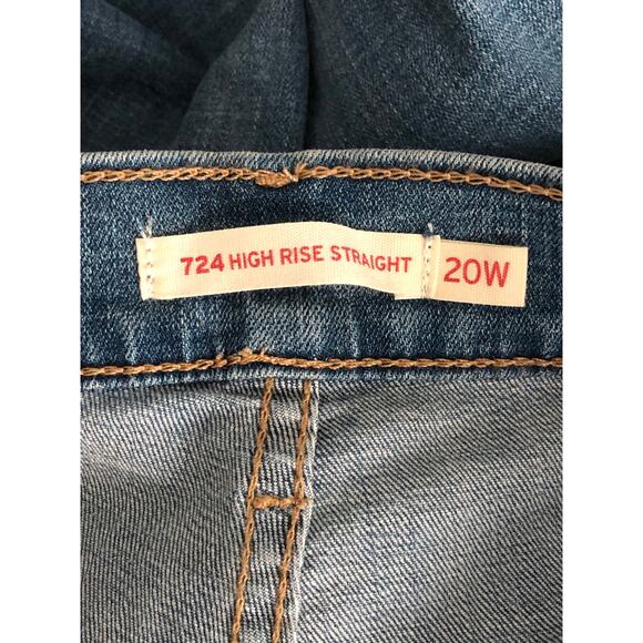 Levi’s 724 High Rise Jeans Women's Size 20W Slim Straight Medium Wash NEW - Picture 6 of 8